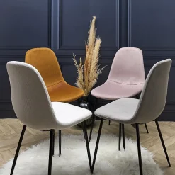 Lot de 4 Chaises Velours 