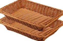 Lot de 2 Corbeilles à Pain 35 x 25 x 7 cm, Polypropylène