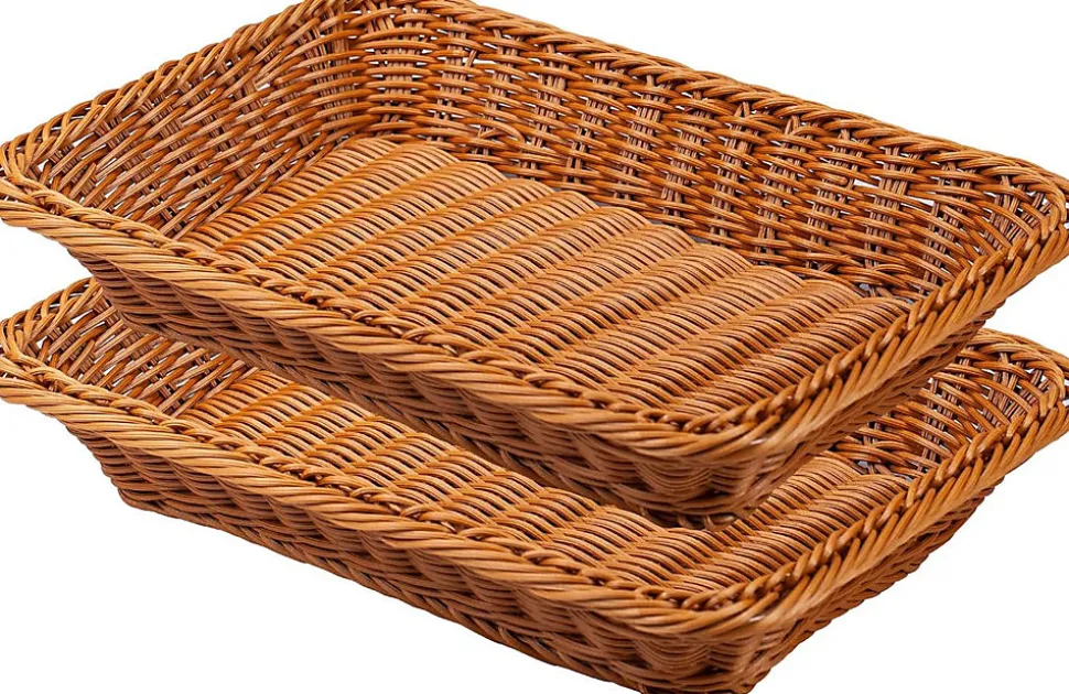 Lot de 2 Corbeilles à Pain 35 x 25 x 7 cm, Polypropylène