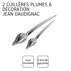 Lot de 2 cuillères plumes à décoration pâtissière Jean Daudignac