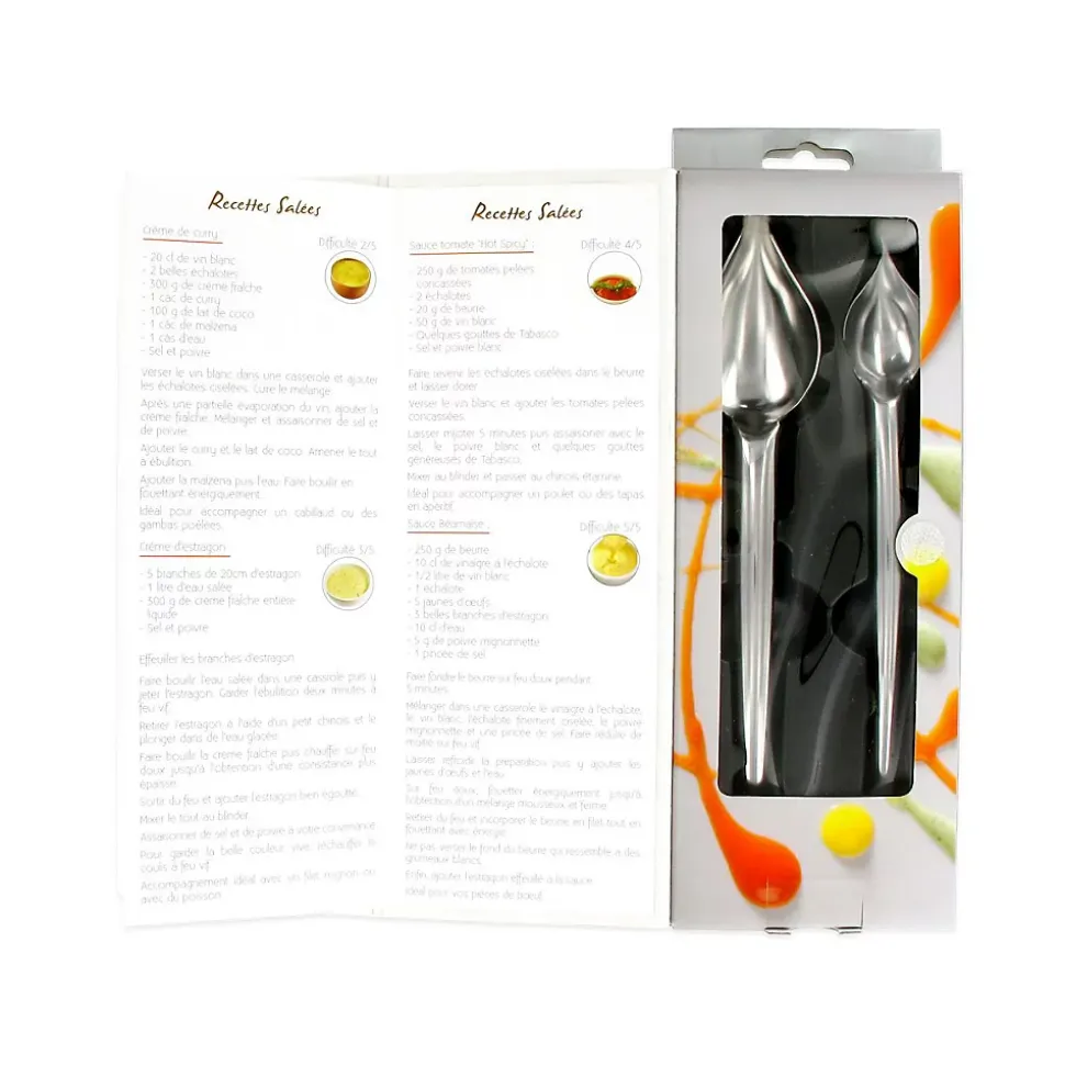 Lot de 2 cuillères plumes à décoration pâtissière Jean Daudignac