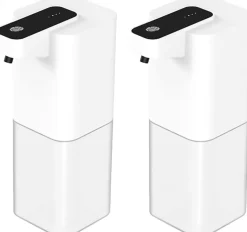 Lot de 2 distributeurs de savon automatiques de 400 ml pour salle de bain - Distributeur de savon électrique