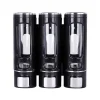 Lot de 3 distributeurs de savon mural - 400 ml - Noir - Distributeur de savon - Distributeur de liquide vaisselle