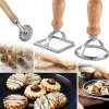 Lot De 3 Emporte-Pièces Pour Raviolis, Carrés Et Cercle Avec Poignée En Bois