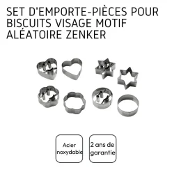 Lot de 2 emporte-pièces smiley forme aléatoire Zenker Emporte-pièces