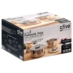 Lot de 2 faitouts 20/24cm - Argent- 5five