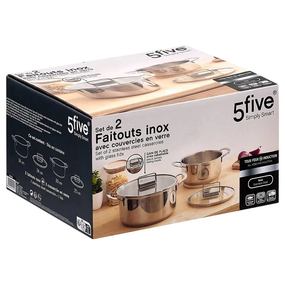 Lot de 2 faitouts 20/24cm - Argent- 5five