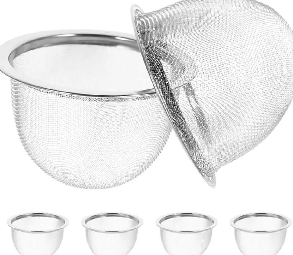 Lot de 6 Filtres à Thé Inox 7,8 cm Maille Fine