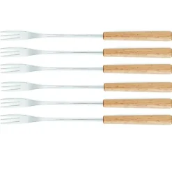 Lot de 6 fourchettes pour fondue bois clair Tableandcook 3008187