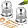 Lot de 2 infuseurs à thé en acier inoxydable avec chaîne