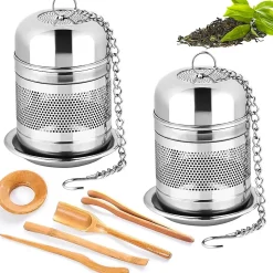 Lot de 2 infuseurs à thé en acier inoxydable avec chaîne