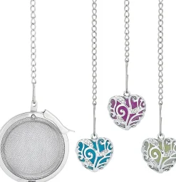 Lot de 3 infuseurs à thé en acier inoxydable avec pendentifs