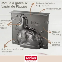Lot de 2 moules à gâteaux 3D en forme de lapin de Pâques 600 ml Zenker Pâques