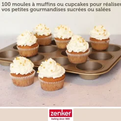Lot de 100 moules à muffin en papier 7 cm Zenker Smart Pastry