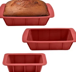 Lot de 3 moules à pain en silicone antiadhésif