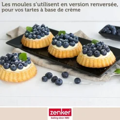 Lot de 6 moules à tartelettes 10 cm Zenker Black Metallic