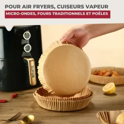 Lot de 300 Moules en papier air fryer ronds 16 cm Fackelmann