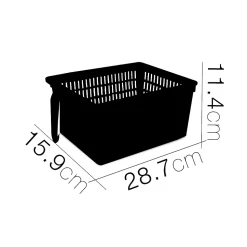 Lot de 4 organisateur de rangement pour réfrigérateur, bac de rangement effet maille avec poignée - L 28.7 x P 15.9 x H 11.4 cm