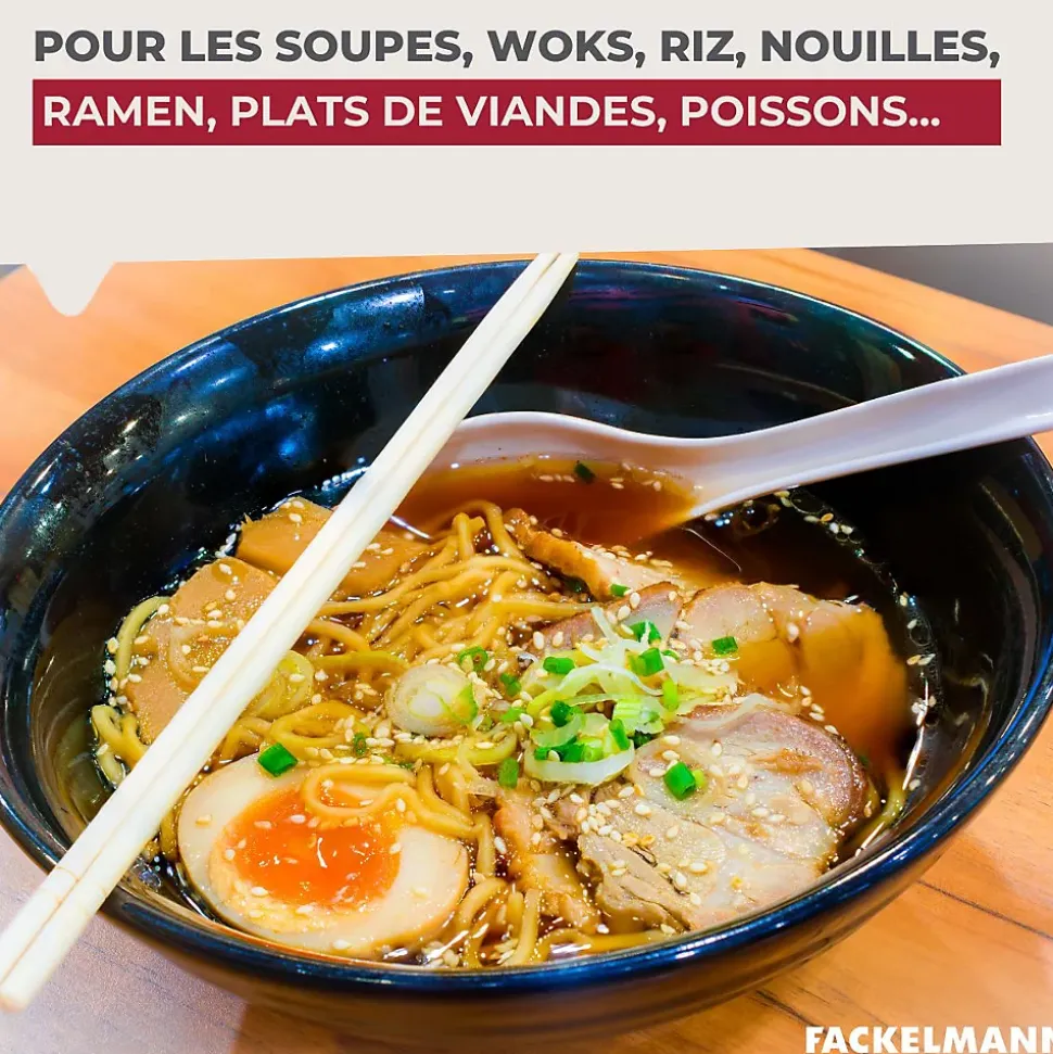 Lot de 10 paires de baguettes de 23cm en bambou Fackelmann Asia Line