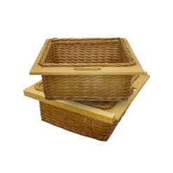 Lot de 2 Paniers Coulissants en Osier 600 mm