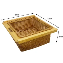 Lot de 3 Paniers Coulissants en Osier 600 mm