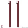 Lot de 2 pieds cylindriques DECO-GEM pour table mange debout en acier époxy red brown métallisé à vis-étau, H.90 cm