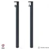 Lot de 2 pieds cylindriques DECO-GEM pour table haute en acier finition époxy noir à vis-étau, H.75 cm