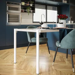 Lot de 2 pieds cylindriques DECO-GEM pour table haute en acier finition époxy noir à vis-étau, H.75 cm