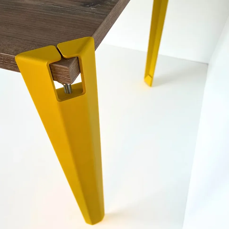 Lot de 2 pieds d'angle DECO-GEM pour table mange debout en acier finition époxy noir à vis-étau, H.90 cm