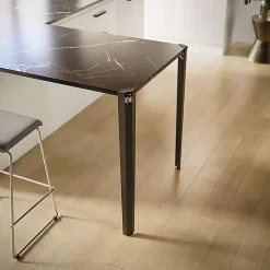 Lot de 2 pieds d'angle DECO-GEM pour table mange debout en acier finition époxy doré à vis-étau, H.90 cm