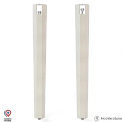 Lot de 2 pieds d'angle DECO-GEM pour table mange debout en acier finition époxy champagne à vis-étau, H.90 cm
