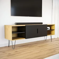 Lot de 2 Pieds de table basse acier - Gemini - couleur doré Hauteur : 28,4 cm