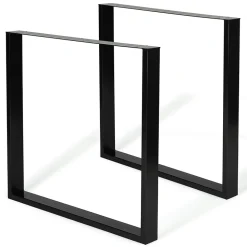 Lot de 2 pieds de table carrés 78x71 cm noir design industriel