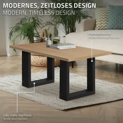 Lot de 2 pieds de table ECD Germany forme rectangulaire 30x43 cm noir acier revêtu par poudre