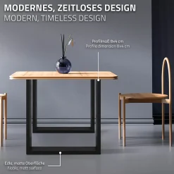 Lot de 2 pieds de table ECD Germany forme rectangulaire 70x72 cm noir acier revêtu par poudre