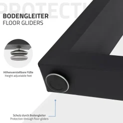 Lot de 2 pieds de table ECD Germany forme rectangulaire 70x72 cm noir acier revêtu par poudre