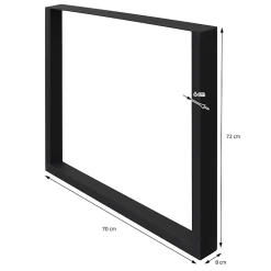 Lot de 2 pieds de table ECD Germany forme rectangulaire 70x72 cm noir acier revêtu par poudre