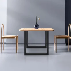 Lot de 2 pieds de table ECD Germany forme rectangulaire 70x72 cm noir acier revêtu par poudre