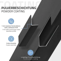 Lot de 2 pieds de table ECD Germany forme trapèze 60x72 cm noir acier revêtu par poudre robuste