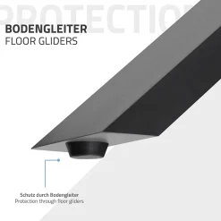 Lot de 2 pieds de table ECD Germany forme de X 60x72 cm anthracite acier revêtu par poudre robuste