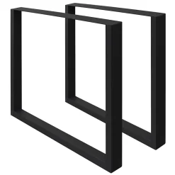 Lot de 2 pieds de table ECD Germany forme rectangulaire 60x72 cm noir acier revêtu par poudre