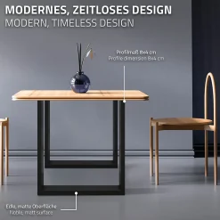 Lot de 2 pieds de table ECD Germany forme rectangulaire 60x72 cm noir acier revêtu par poudre