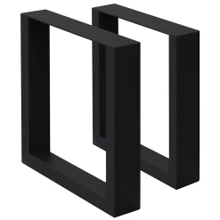 Lot de 2 pieds de table ECD Germany forme rectangulaire 40x43 cm noir acier revêtu par poudre