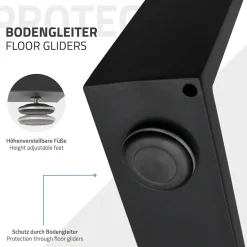 Lot de 2 pieds de table ECD Germany forme rectangulaire 40x43 cm noir acier revêtu par poudre