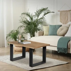 Lot de 2 pieds de table ECD Germany forme rectangulaire 40x43 cm noir acier revêtu par poudre