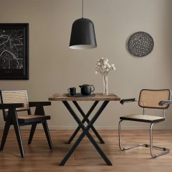 Lot de 2 pieds de table ECD Germany forme de X 60x72 cm noir acier revêtu poudre design industriel