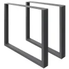 Lot de 2 pieds de table ECD Germany forme rectangulaire 70x72 cm anthracite acier revêtu par poudre