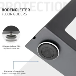 Lot de 2 pieds de table ECD Germany forme trapèze 60x72 cm anthracite acier revêtu par poudre