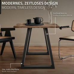 Lot de 2 pieds de table ECD Germany forme trapèze 60x72 cm anthracite acier revêtu par poudre