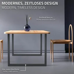 Lot de 2 pieds de table ECD Germany forme rectangulaire 90x72 cm anthracite acier revêtu par poudre